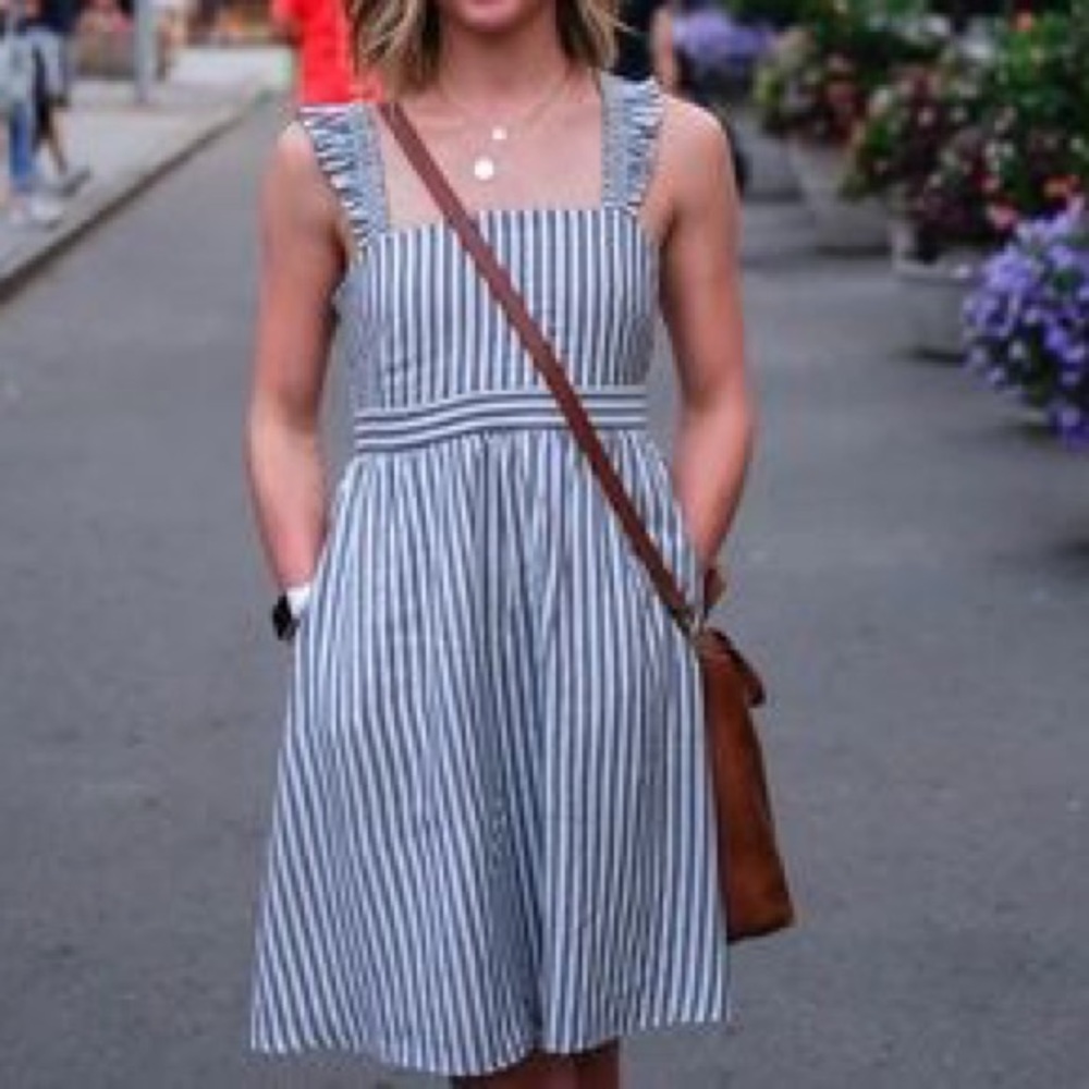 Madewell | Striped Ruffle-Strap Empire Dress
